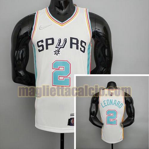 maglia uomo leonard stagione 2022 san antonio spurs bianco 2