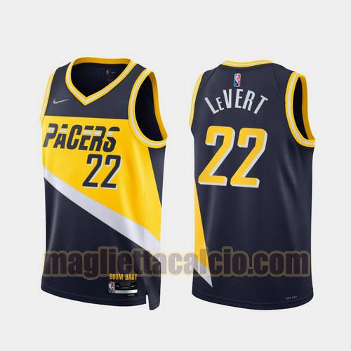 maglia uomo levert 2022 city edition 75th anniversary edition indiana pacers blu oscuro 22