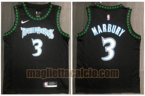 maglia uomo marbury 2018 retrò minnesota timberwolves nero 3