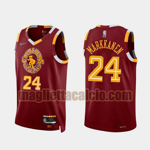 maglia uomo markkanen 2022 city edition 75th anniversary edition cleveland cavaliers rosso 24