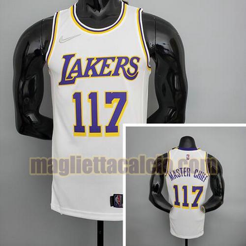 maglia uomo master chief 75° anniversario los angeles lakers junta x-box blanca blanca 117