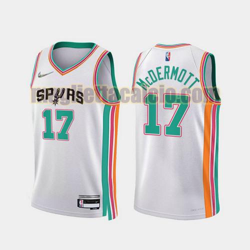 maglia uomo mcdermott 2022 city edition 75th anniversary edition san antonio spurs bianco 17