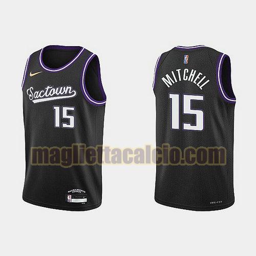 maglia uomo mitchell 2022 city edition 75th anniversary edition sacramento kings nero 15