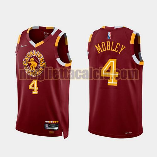 maglia uomo mobley 2022 city edition 75th anniversary edition cleveland cavaliers rosso 4