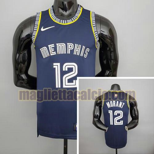 maglia uomo morant stagione 2022 memphis grizzlies blu real 12