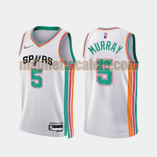 maglia uomo murray 2022 city edition 75th anniversary edition san antonio spurs bianco 5