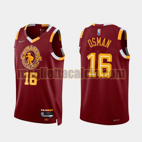 maglia uomo osman 2022 city edition 75th anniversary edition cleveland cavaliers rosso 16