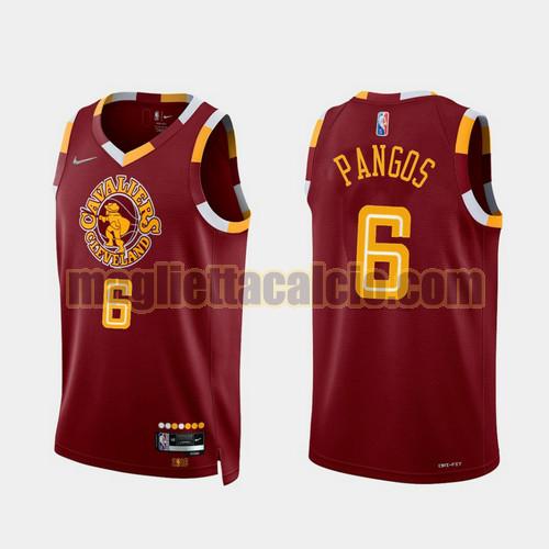 maglia uomo pangos 2022 city edition 75th anniversary edition cleveland cavaliers rosso 6