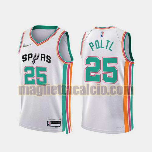 maglia uomo poltl 2022 city edition 75th anniversary edition san antonio spurs bianco 25