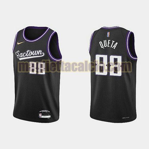 maglia uomo queta 2022 city edition 75th anniversary edition sacramento kings nero 88