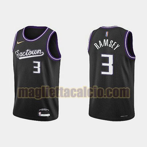 maglia uomo ramsey 2022 city edition 75th anniversary edition sacramento kings nero 3