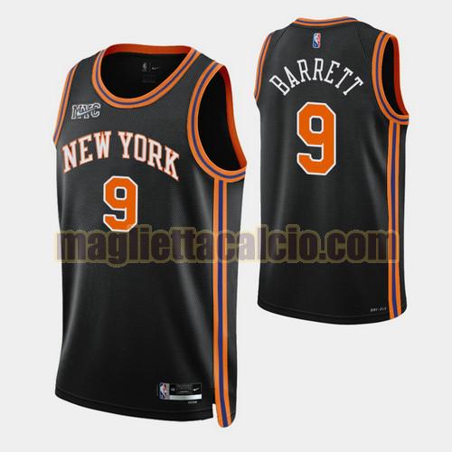 maglia uomo rj barrett 2022 city edition 75th anniversary edition new york knicks nero 9