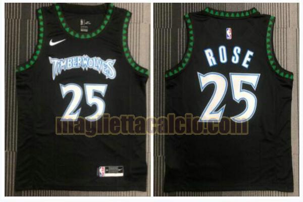 maglia uomo rose 2018 retrò minnesota timberwolves nero 25