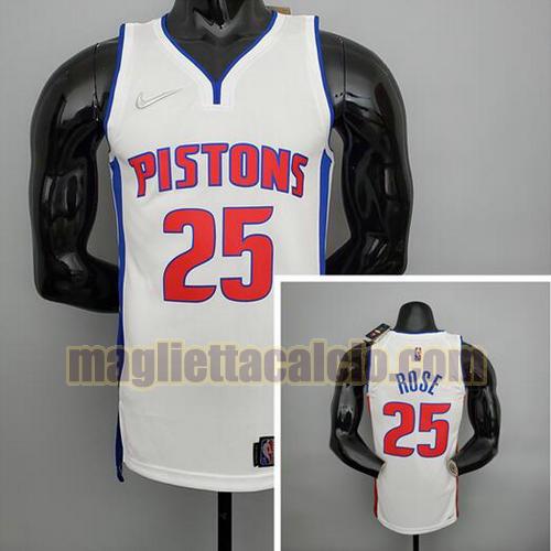 maglia uomo rose 75° anniversario detroit pistons bianco 25