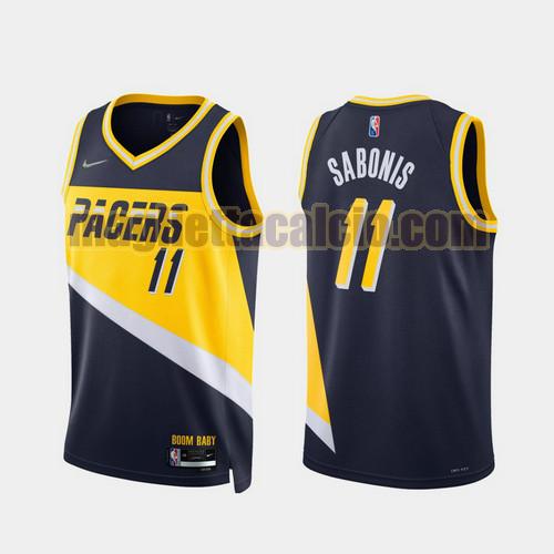 maglia uomo sabonis 2022 city edition 75th anniversary edition indiana pacers blu oscuro 11