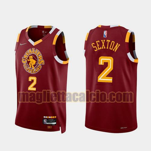 maglia uomo sexton 2022 city edition 75th anniversary edition cleveland cavaliers rosso 2