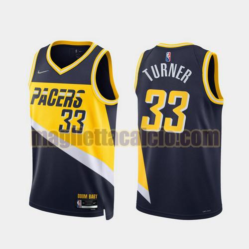 maglia uomo turner 2022 city edition 75th anniversary edition indiana pacers blu oscuro 33