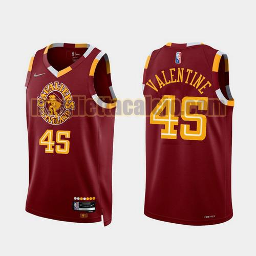 maglia uomo valentine 2022 city edition 75th anniversary edition cleveland cavaliers rosso 45