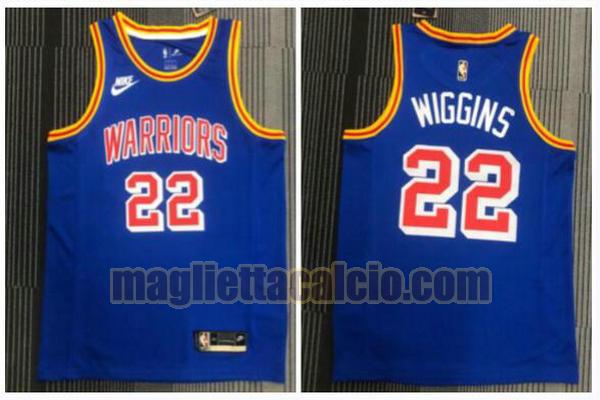 maglia uomo wiggins 75° anniversario retrò golden state warriors blu marino 22
