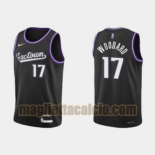 maglia uomo woodard 2022 city edition 75th anniversary edition sacramento kings nero 17