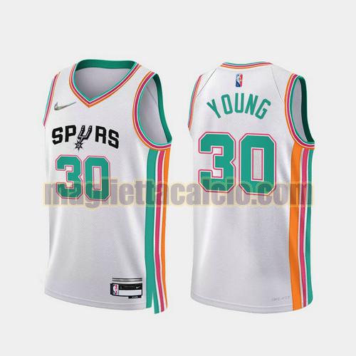 maglia uomo young 2022 city edition 75th anniversary edition san antonio spurs bianco 30