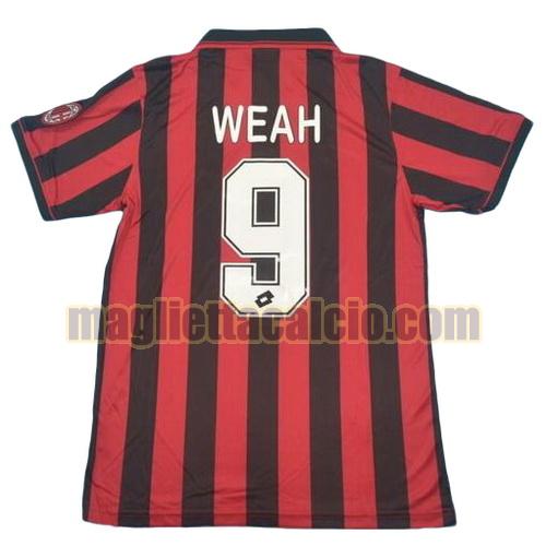 maglia weah 9 ac milan uomo prima divisa 1996