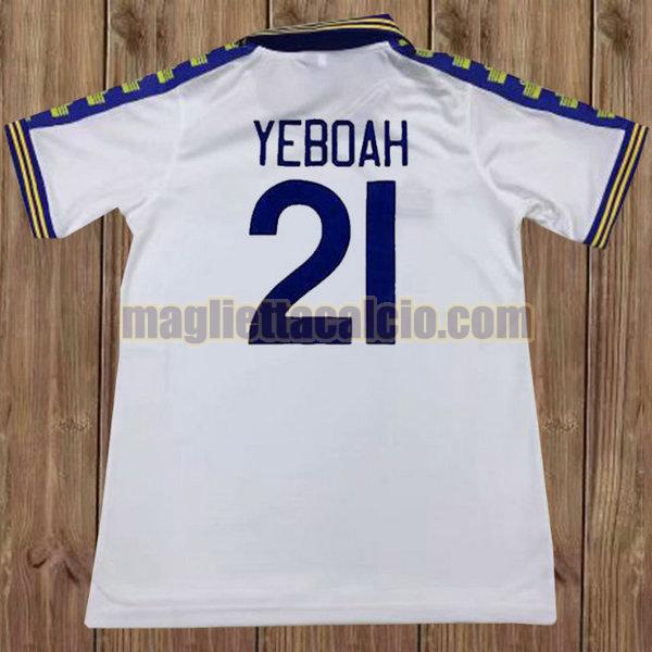maglia yeboah 21 leeds united uomo bianco prima 1976-1977