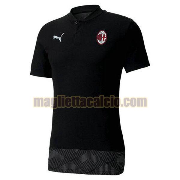 maglietta polo ac milan uomo nero 2020-2021