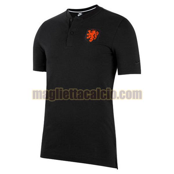 maglietta polo olanda uomo nero 2020-2021