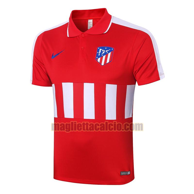magliette polo calcio atletico madrid uomo bianca rosso 2020-2021