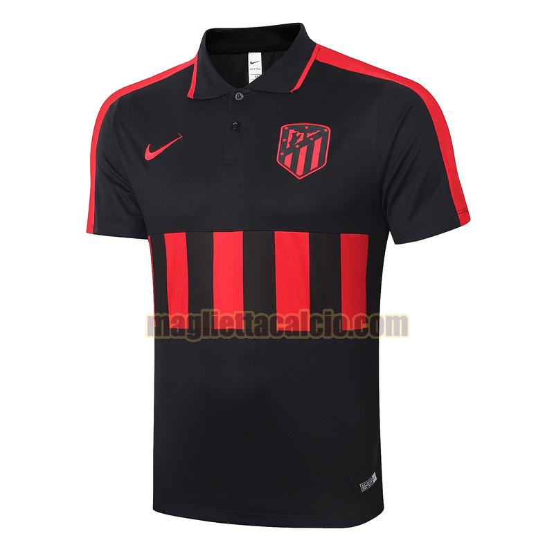 magliette polo calcio atletico madrid uomo nero rosso 2020-2021