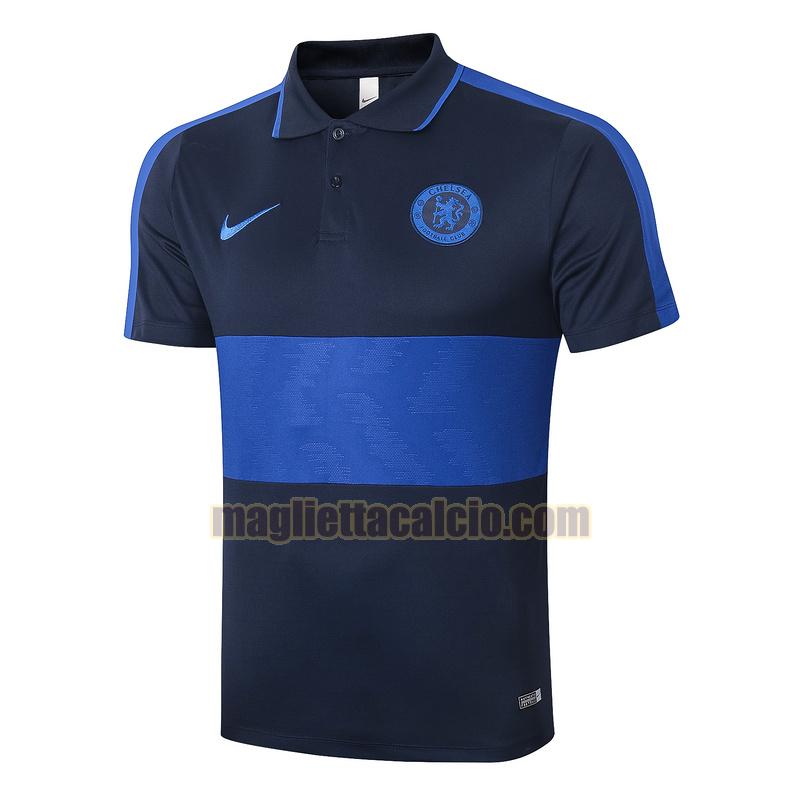 magliette polo calcio chelsea uomo blu 2020-2021