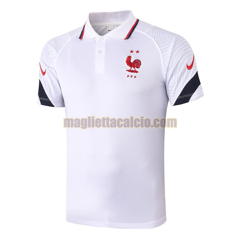 magliette polo calcio francia uomo bianca 2020-2021