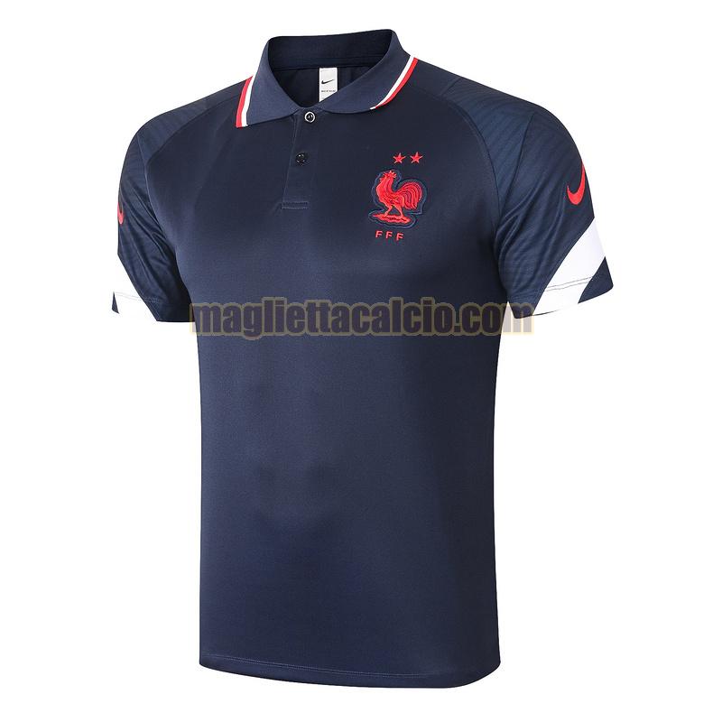 magliette polo calcio francia uomo blu 2020-2021