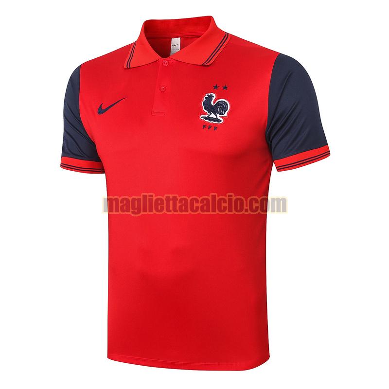 magliette polo calcio francia uomo rosso 2020-2021