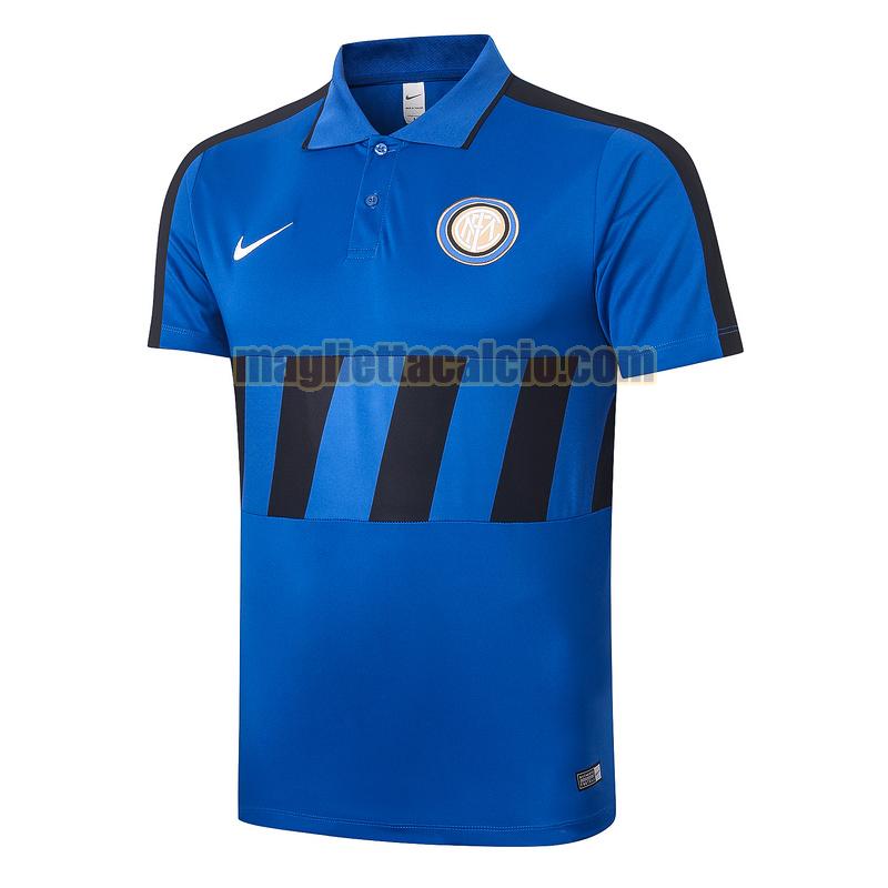magliette polo calcio inter milan uomo blu 2020-2021