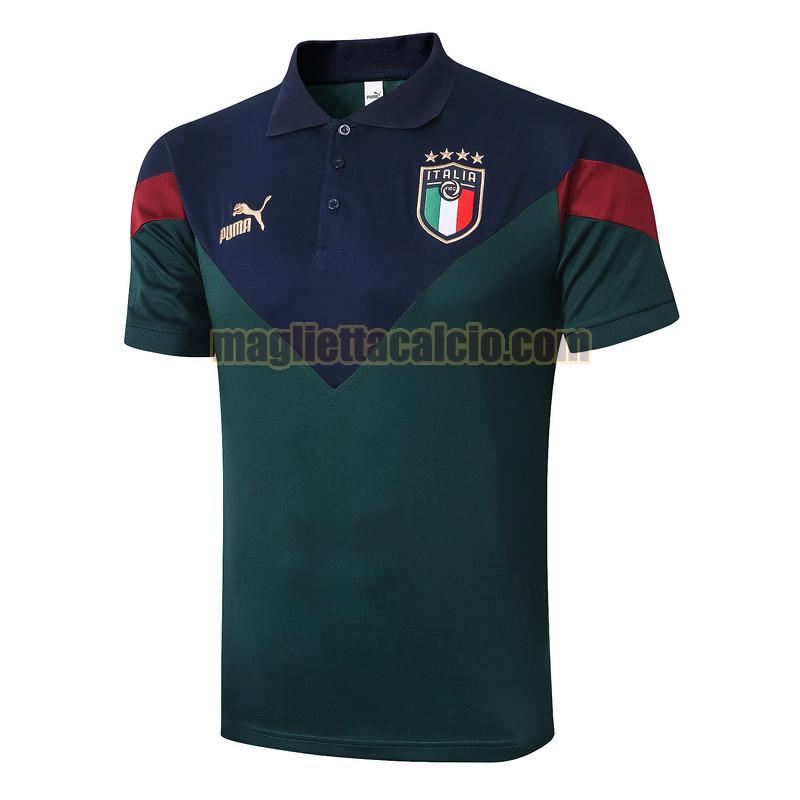 magliette polo calcio italia uomo verde 2020-2021