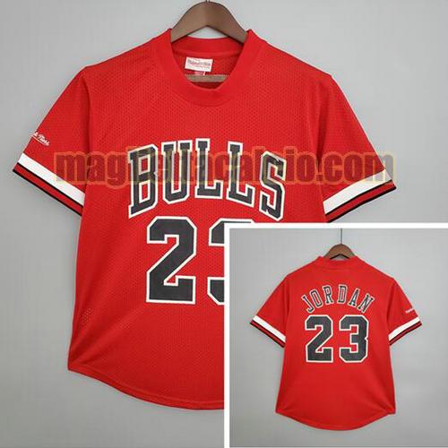 manica corta maglia uomo jordan retrò chicago bulls rosso 23