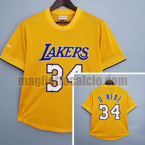 manica corta maglia uomo o'neial retrò los angeles lakers giallo 34