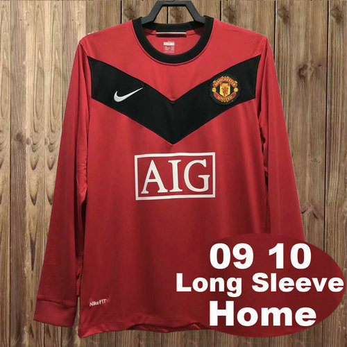 manica lunga maglia manchester united uomo prima 2009 2010