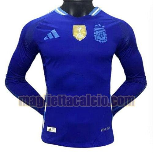 manica lunga player version maglia seconda argentina uomo 2024