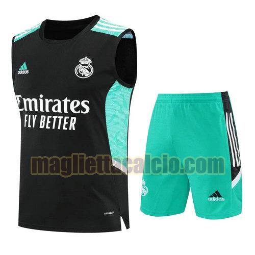 pantaloncini + canotta real madrid uomo nero 2022-2023