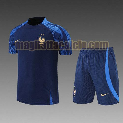 pantaloncini + maniche corte blu francia uomo training 2022-2023