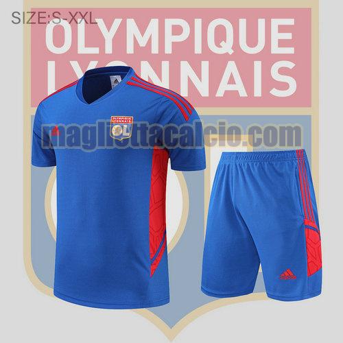 pantaloncini + maniche corte blu olympique lyon uomo training 2022-2023