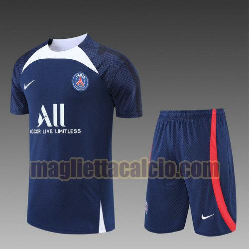 pantaloncini + maniche corte paris saint germain uomo blu 2022-2023