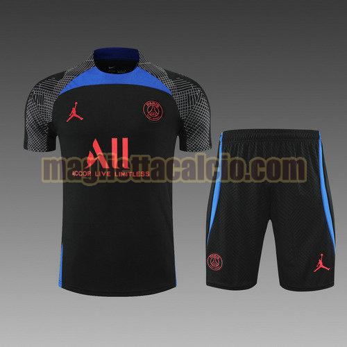 pantaloncini + maniche corte paris saint germain uomo nero blu 2022-2023