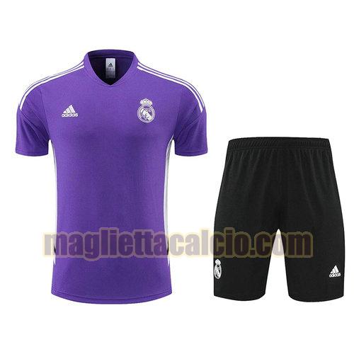 pantaloncini + maniche corte real madrid uomo viola 2022-2023