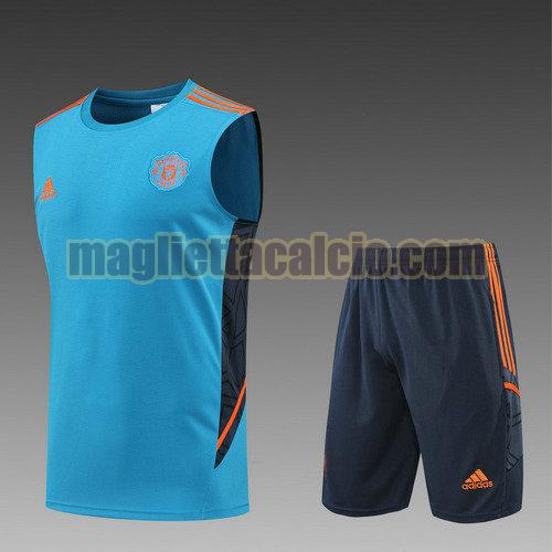 pantaloni + gilet blu manchester united uomo 2022-2023