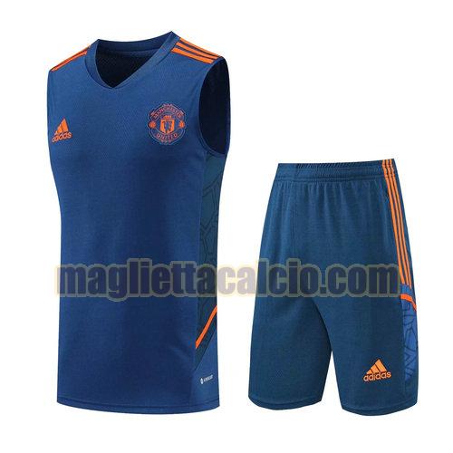 pantaloni + gilet blu navy manchester united uomo 2022-2023