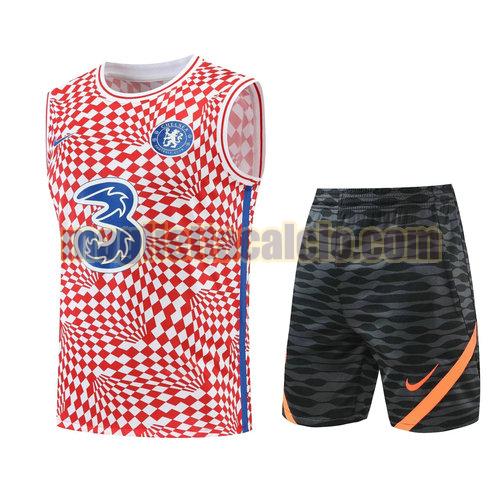 pantaloni + gilet rosso e bianco chelsea uomo 2022-2023